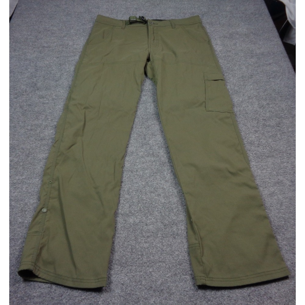prAna Breathe Mens 33x32 Green Stretch Belted Zion II Hiking‎ Trail Pants
